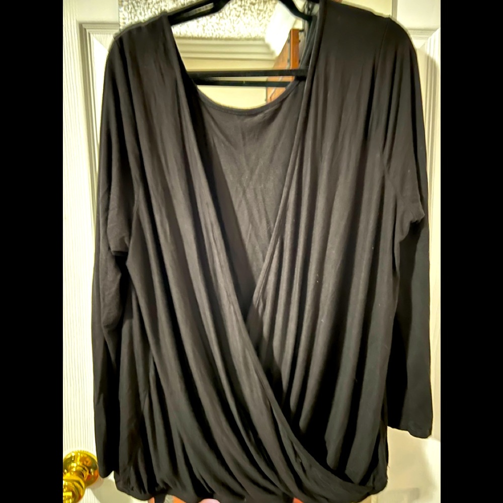 Lame Bryant Black Long Sleeve Blouse
